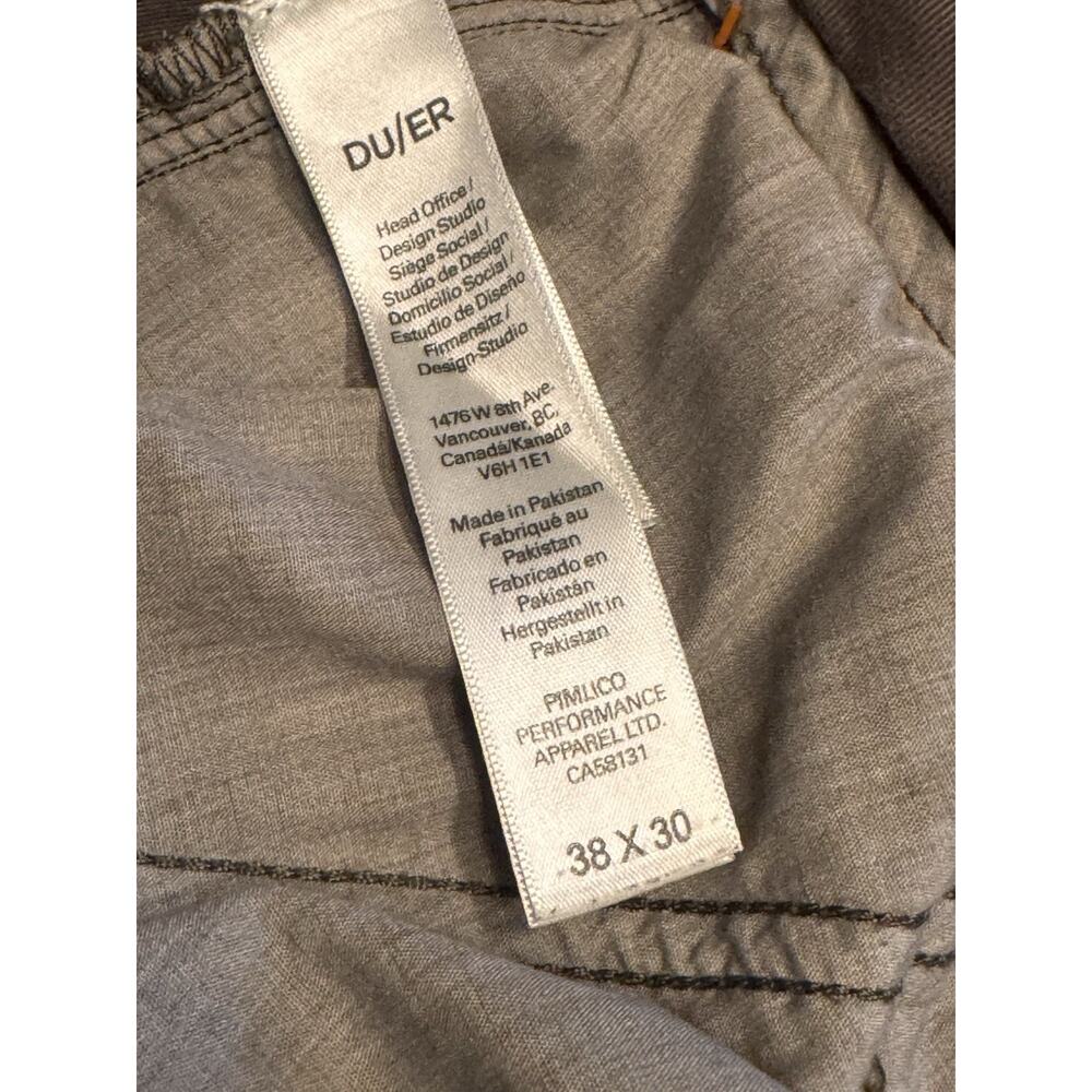 38 X 30 Du/er Live Free Adventure Pants Gray Stretch Snap Cuff Cargo - Picture 10 of 10
